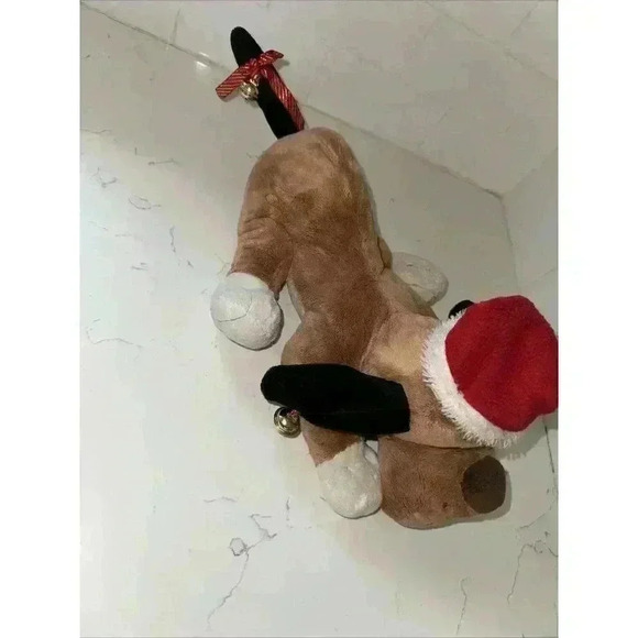 Rare Dan Dee Christmas Animated Plush Hound Dog Sings Jingle Bells And Moves - Picture 7 of 11